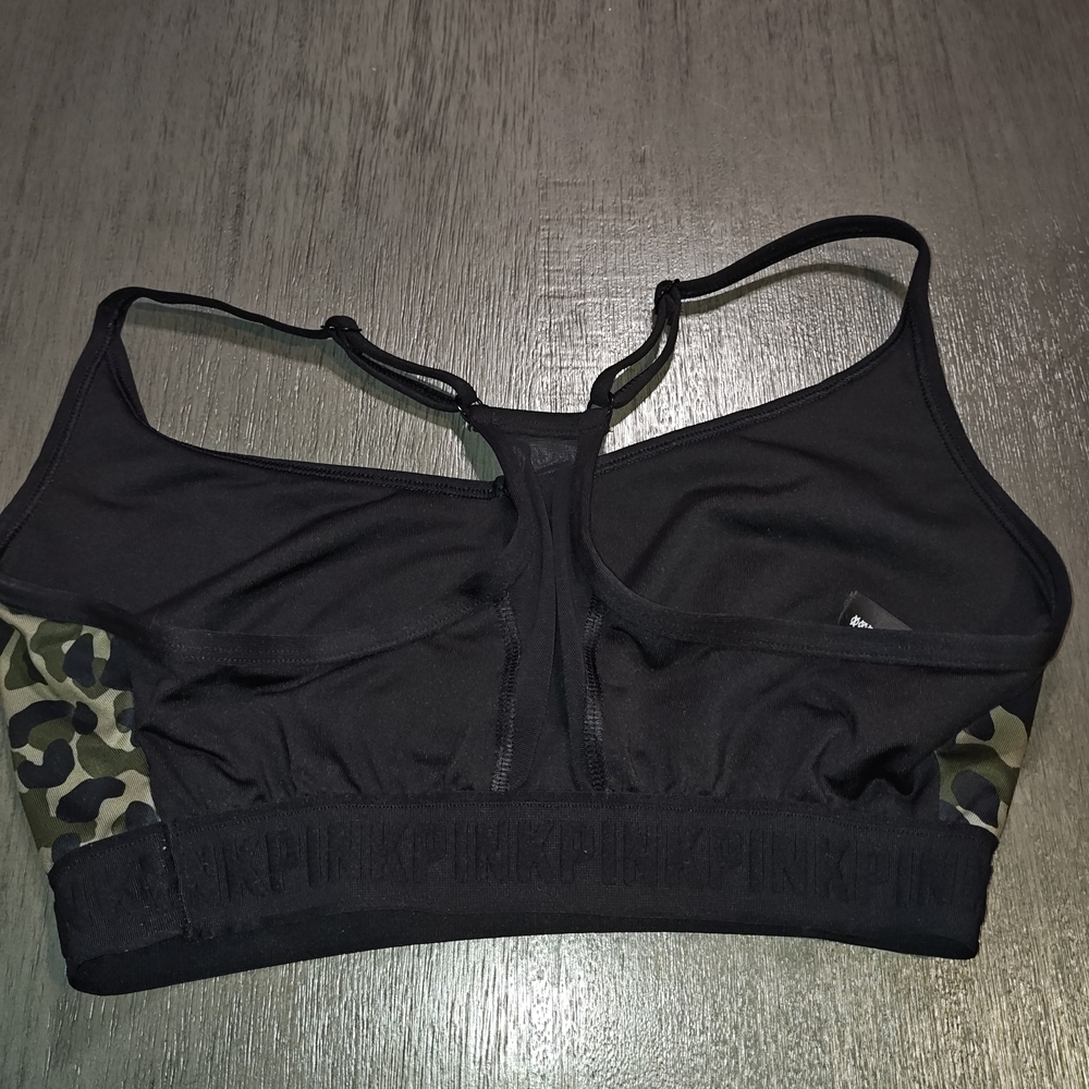 Victoria Secrets PINK Woman's Camo Sport Bra Size Medium ,Adjustable Straps - Picture 2 of 3